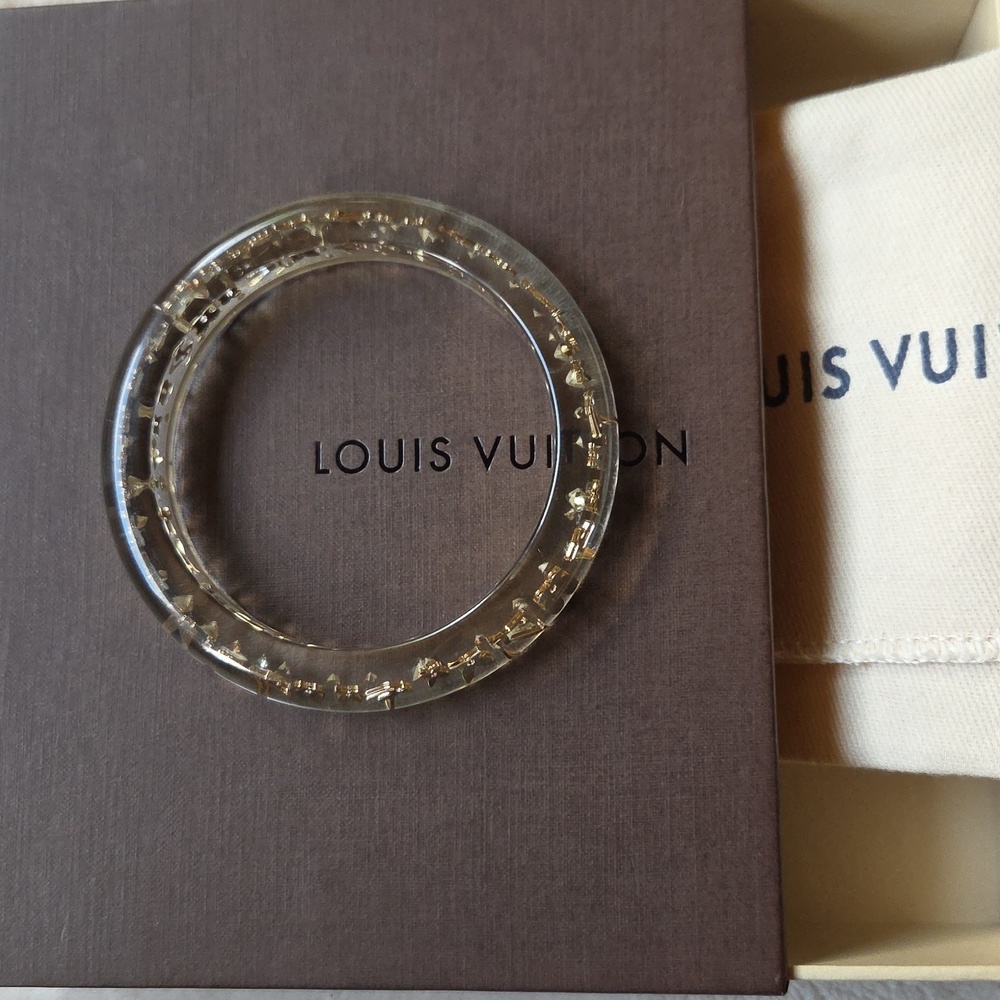 Louis Vuitton Clear and Gold Bangle (Full Inclusion) Size 6.5 - Picture 4 of 5